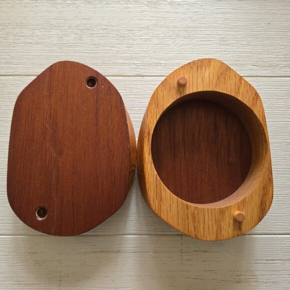 Mid Century Stash Box Wood Stash Box Mid Century Trinket Box Vintage Stash Box M - Picture 2 of 2